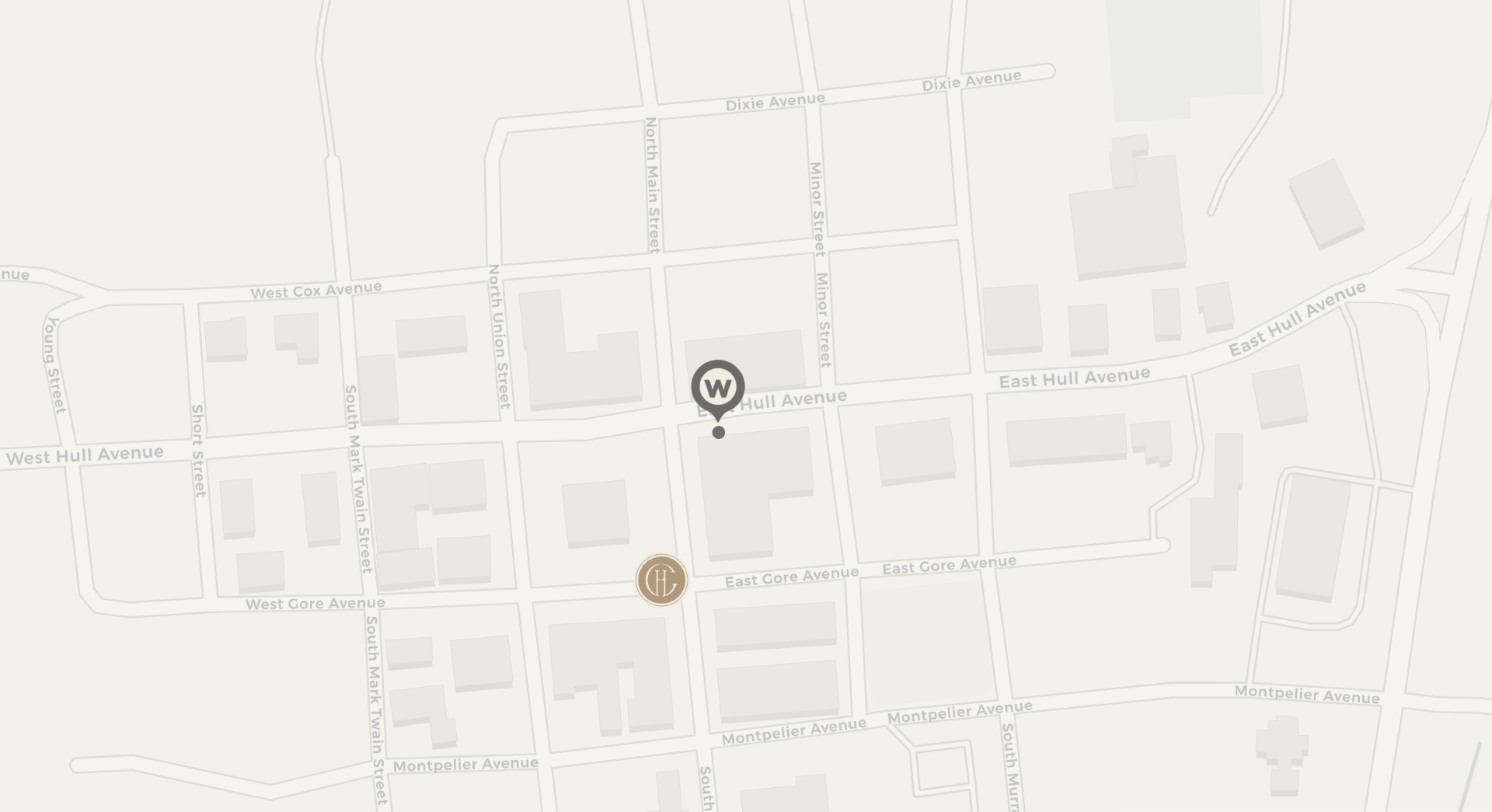 Map of downtown Gainesboro